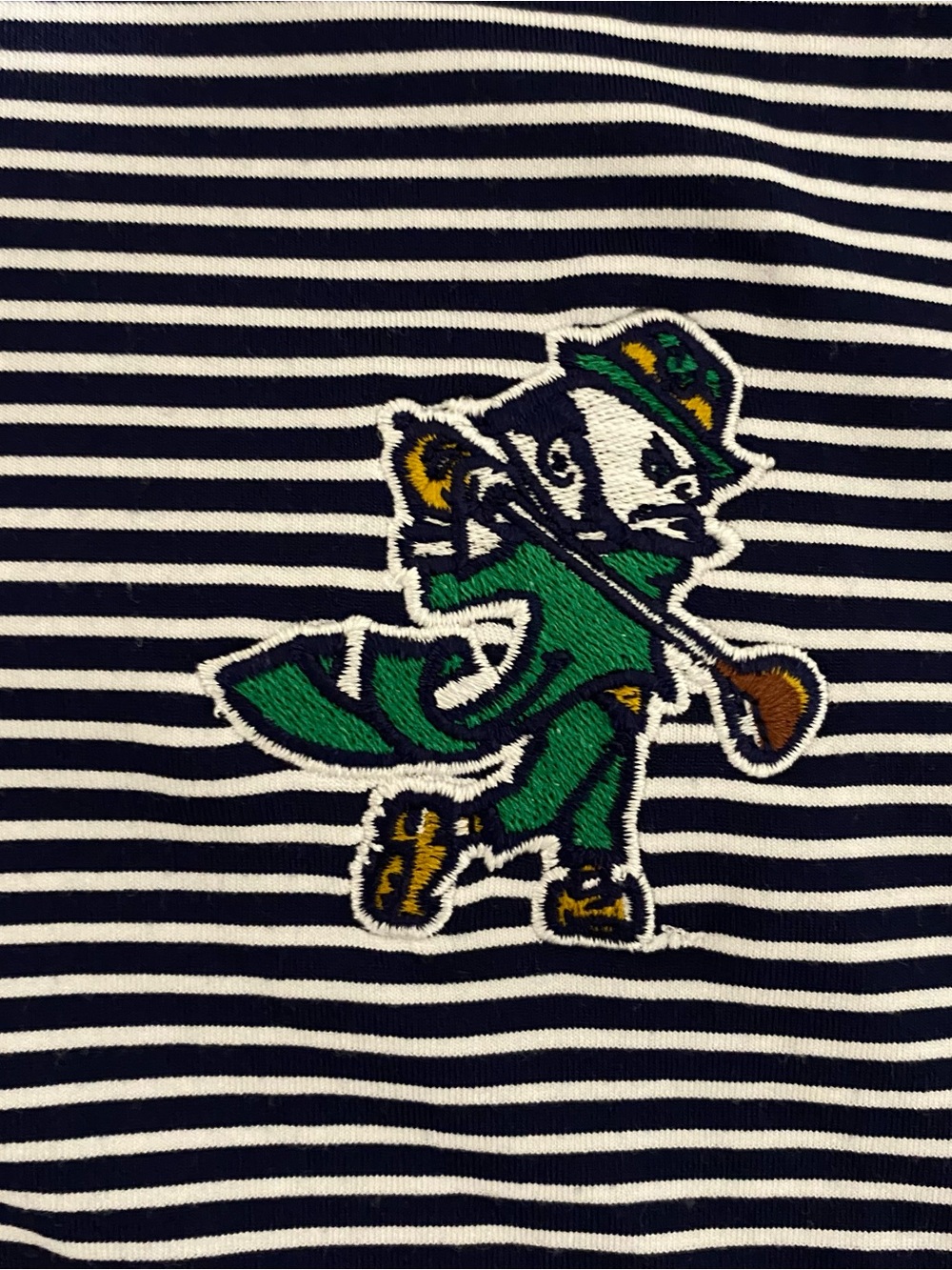 Under Armour Notre Dame Fighting Irish Golf Leprechaun Stripe Polo Mens L NWT - Picture 6 of 13